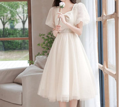 Short Sleeve V-Neck Sequin A-Line Evening Gown