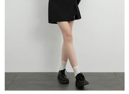 High-Waist Slit A-Line Skirt with Various Designs