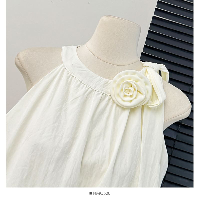 Rosette Halter Bubble Top & Mini Skirt Set