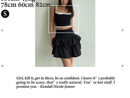 Smocked High-Waist Layered Mini Skirt
