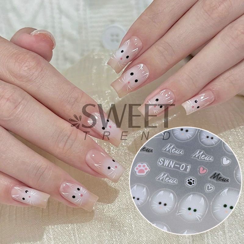 Cat Nail Art Stickers (Various Designs)