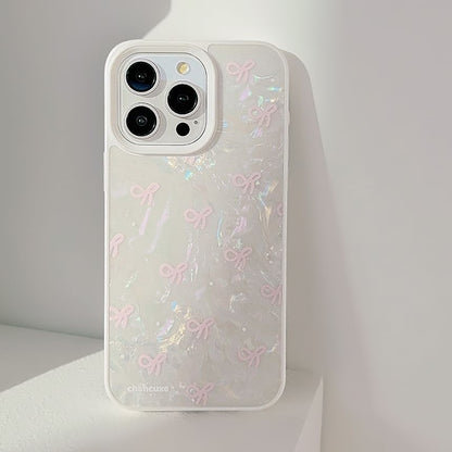 Bow Phone Case / Faux Pearl Adhesive Decoration / Strap / Set