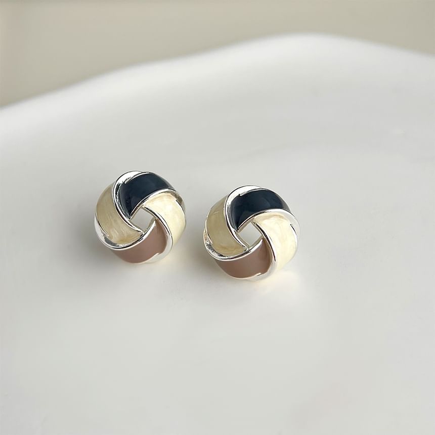 Knot Glaze Alloy Stud Earring