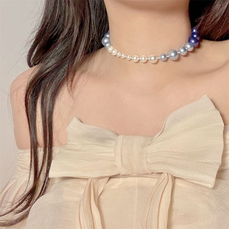 Faux Pearl Beaded Necklace