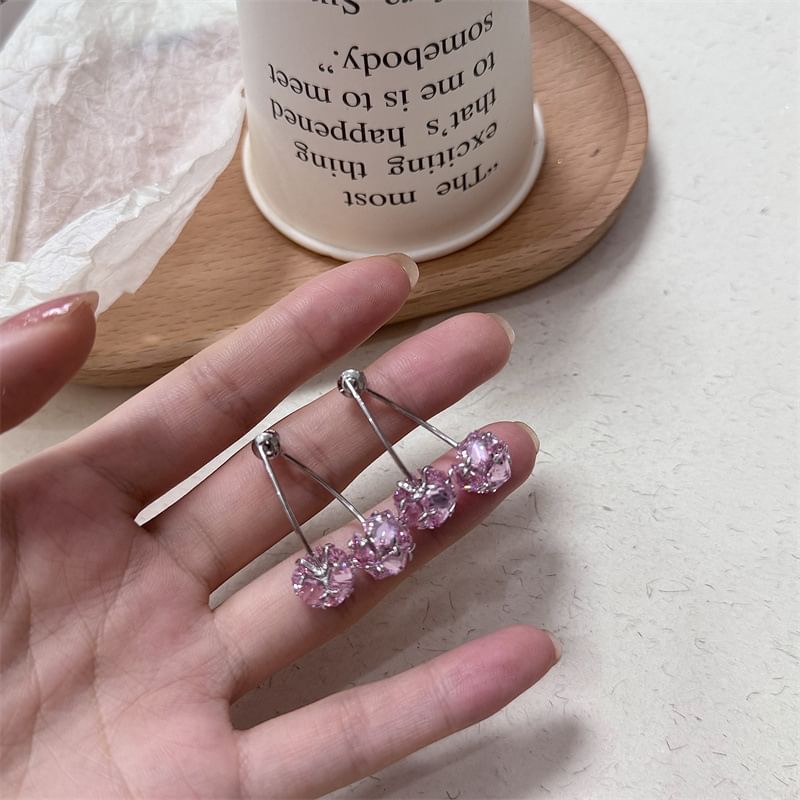 Rhinestone Cherry Drop Earring