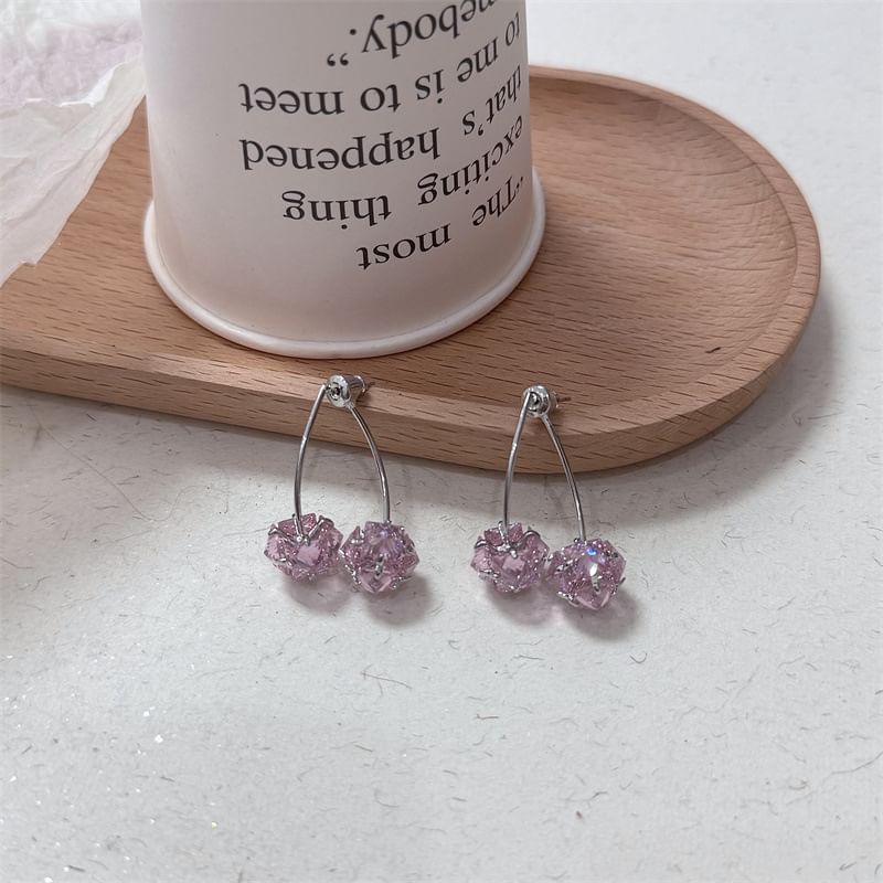Rhinestone Cherry Drop Earring