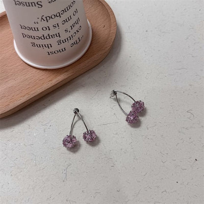 Rhinestone Cherry Drop Earring