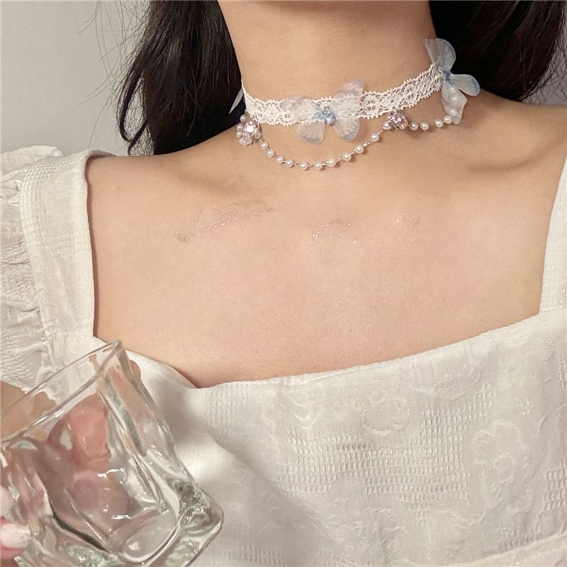 Beaded Lace Choker