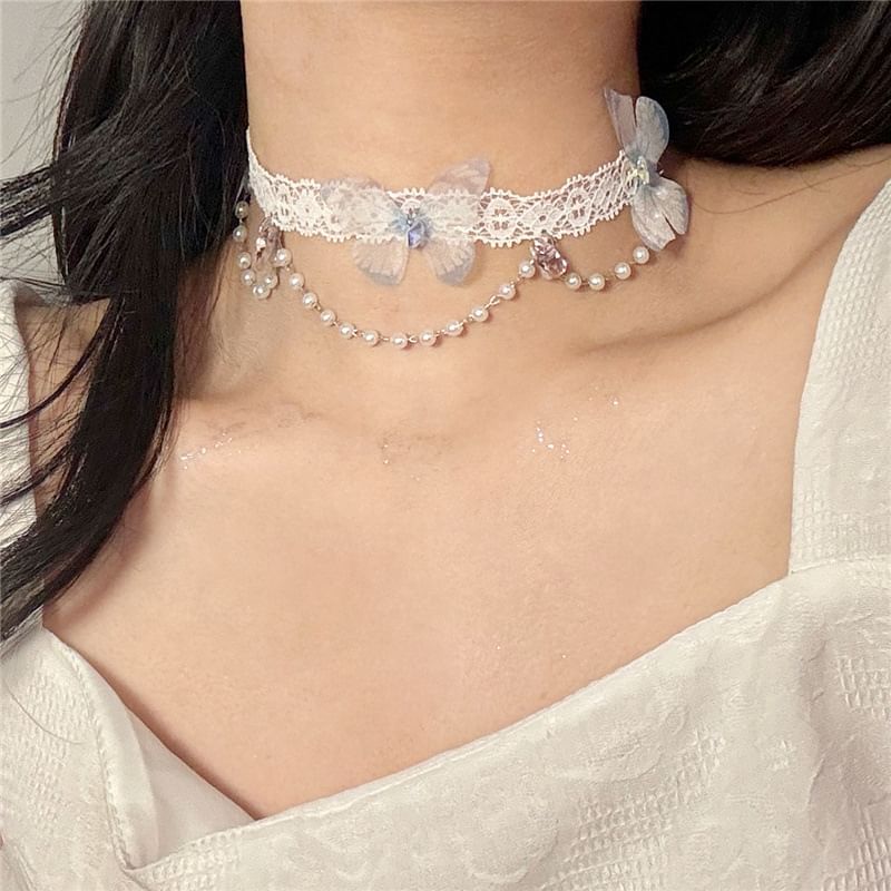 Beaded Lace Choker