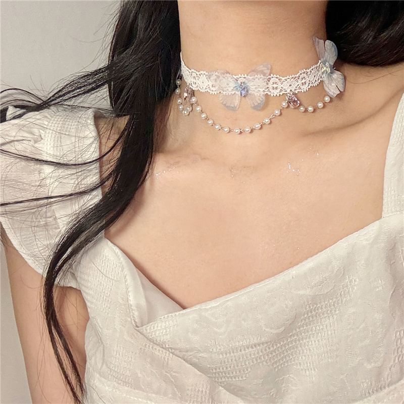 Beaded Lace Choker