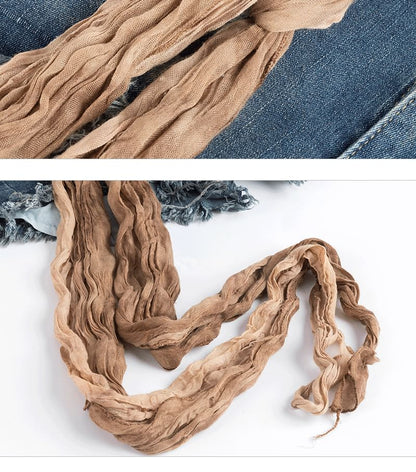 High Waist Washed Distressed Denim Shorts with Sash