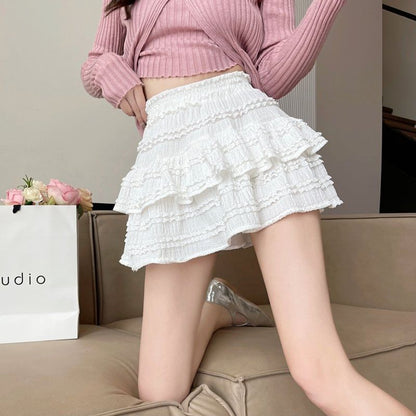 Ruffled Tiered Mini Skirt with Inset Shorts