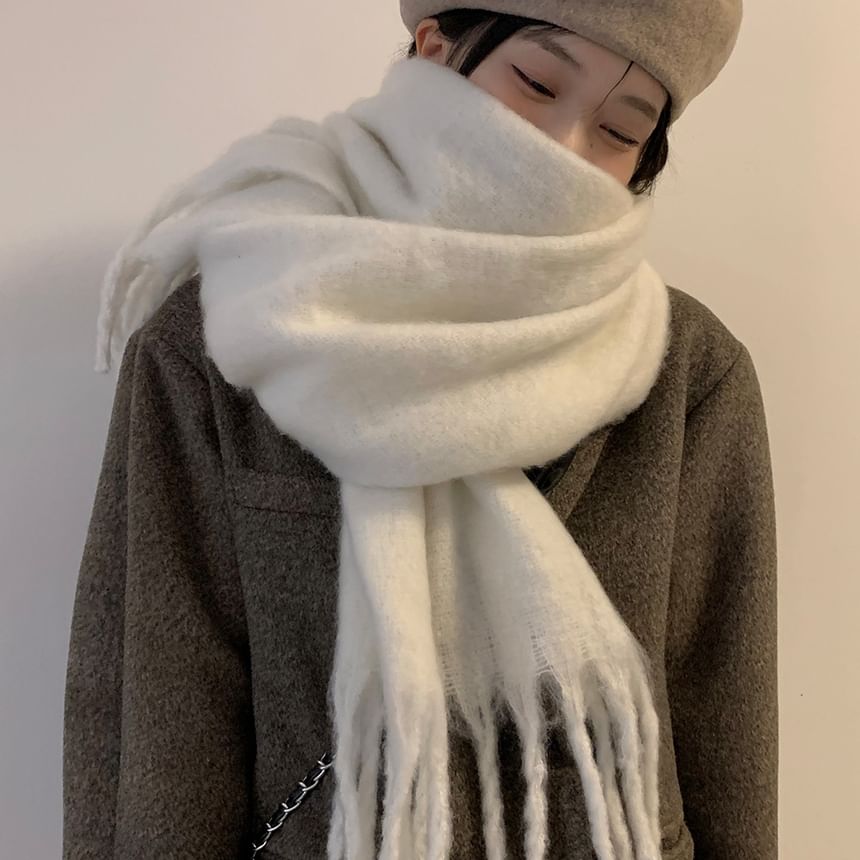 Fringed Plain Scarf