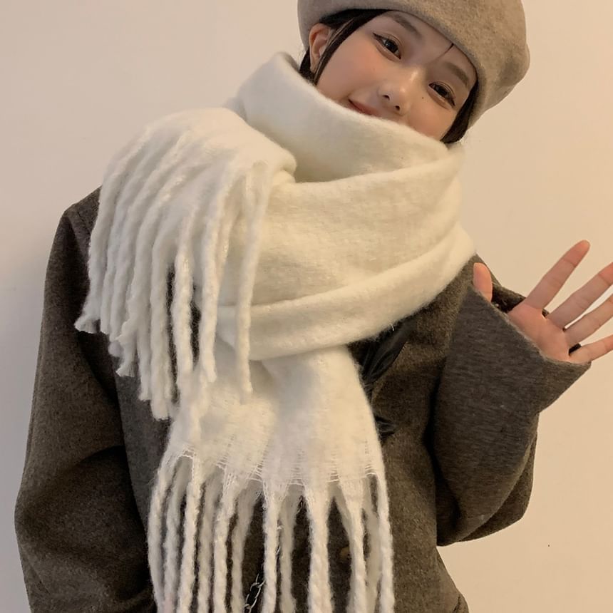 Fringed Plain Scarf