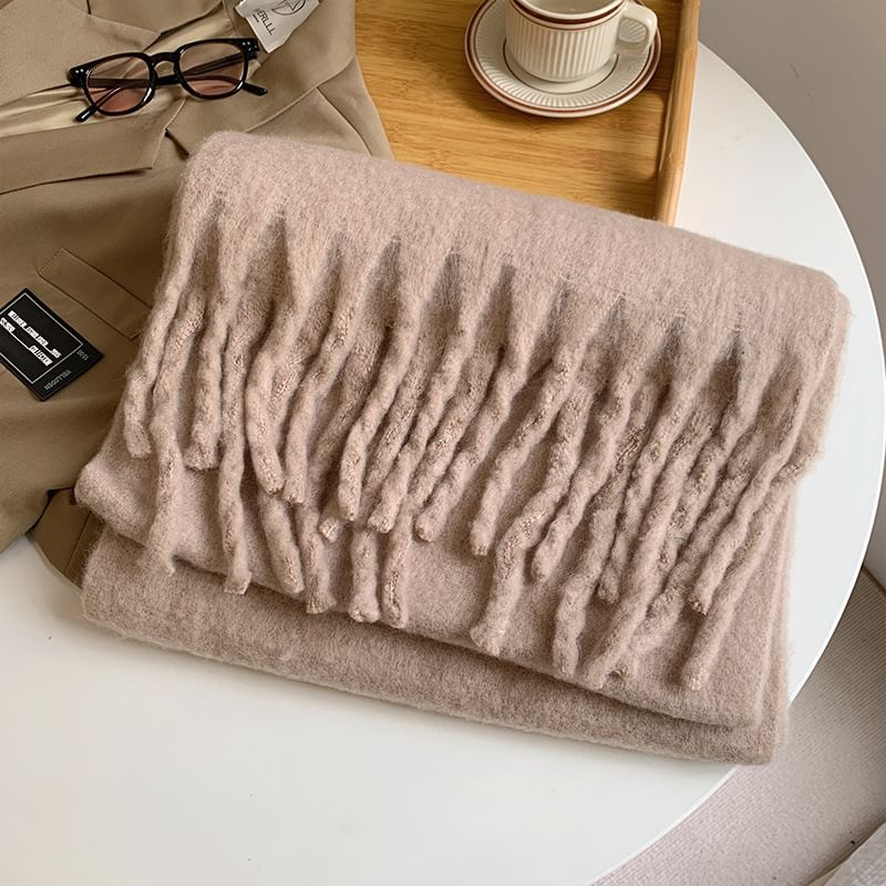 Fringed Plain Scarf
