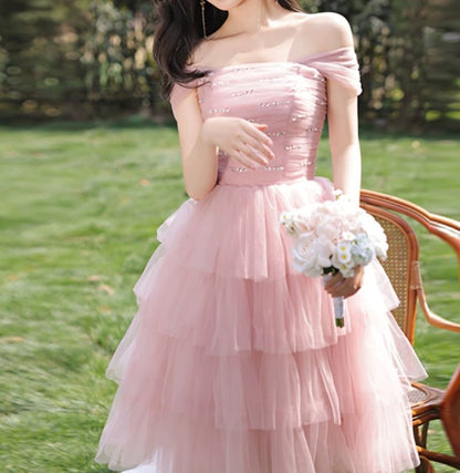 Cap-Sleeve Square Neck Sequin Tiered Ruffle Midi A-Line Cocktail Dress