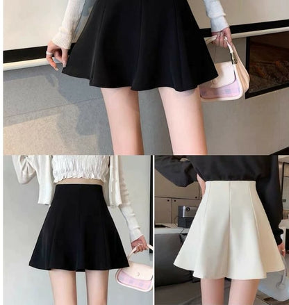 Plain High-Rise A-Line Mini Skirt