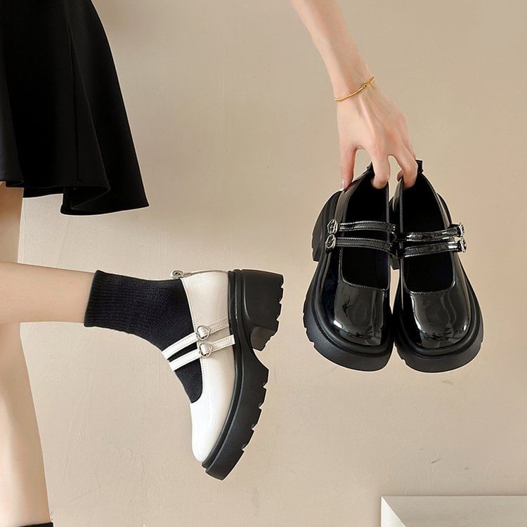 Platform Patent Leather Mary Jane Shoes