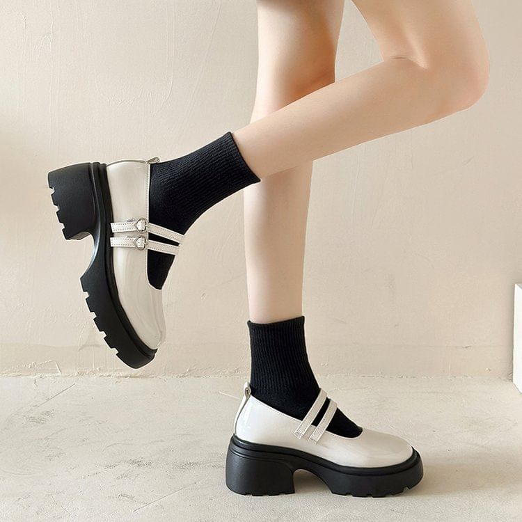 Platform Patent Leather Mary Jane Shoes