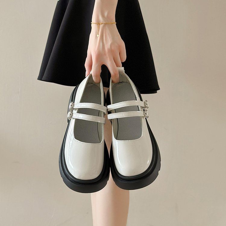 Platform Patent Leather Mary Jane Shoes