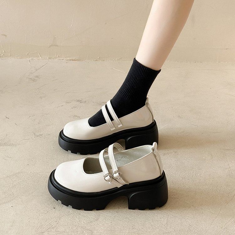 Platform Patent Leather Mary Jane Shoes