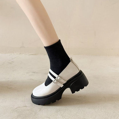 Platform Patent Leather Mary Jane Shoes