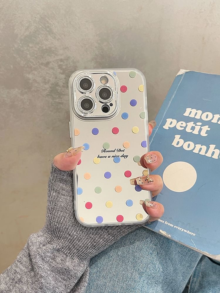 Dot Mirrored Case Polka / Set Strap Phone