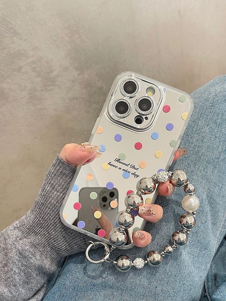 Dot Mirrored Case Polka / Set Strap Phone