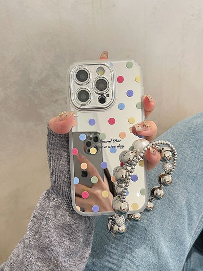 Dot Mirrored Case Polka / Set Strap Phone