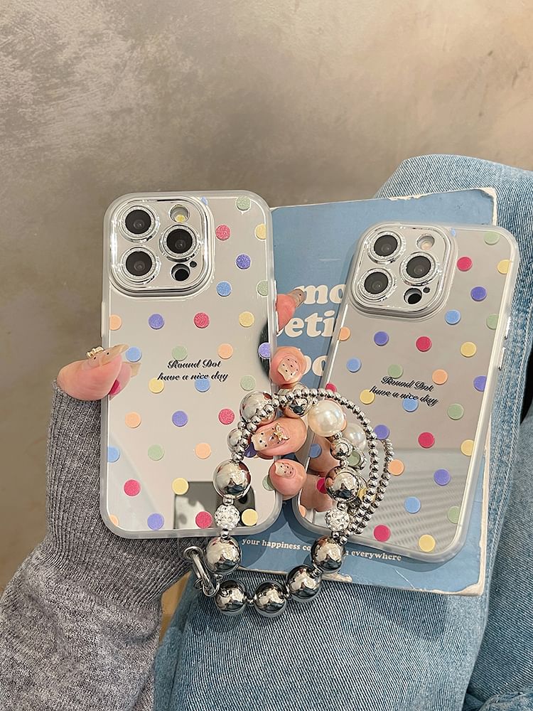 Dot Mirrored Case Polka / Set Strap Phone