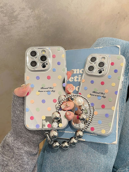 Dot Mirrored Case Polka / Set Strap Phone