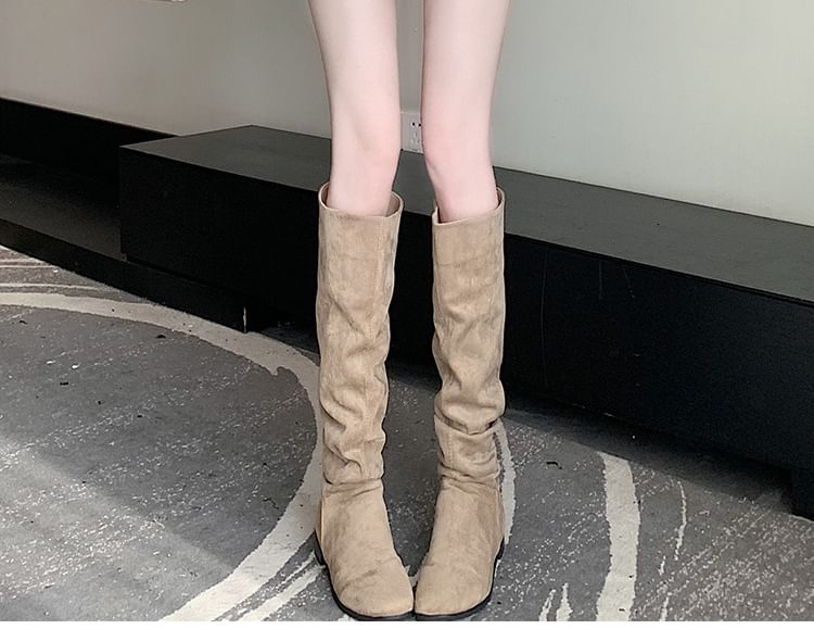 Elevated Waist Plain Mini Slim Skirt
