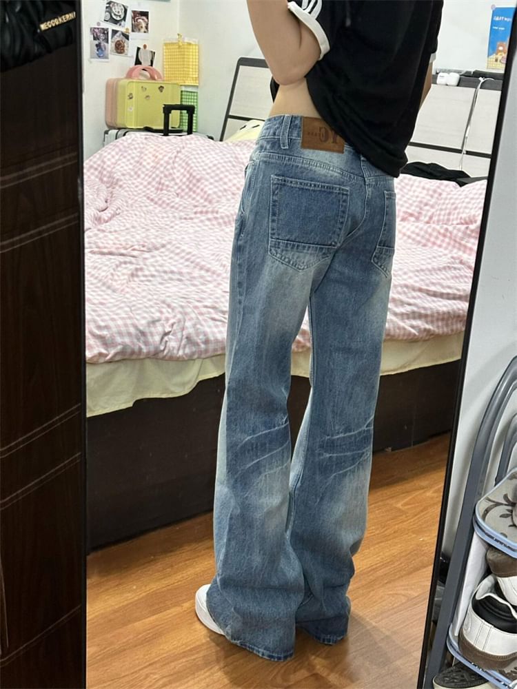 Low Waist Washed Wide Leg Jeans (Various Designs)