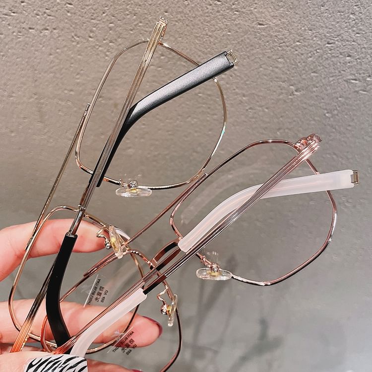 Square Metal Frame Blue Light Blocking Glasses