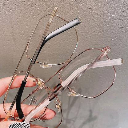 Square Metal Frame Blue Light Blocking Glasses