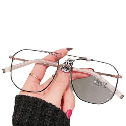 Square Metal Frame Blue Light Blocking Glasses