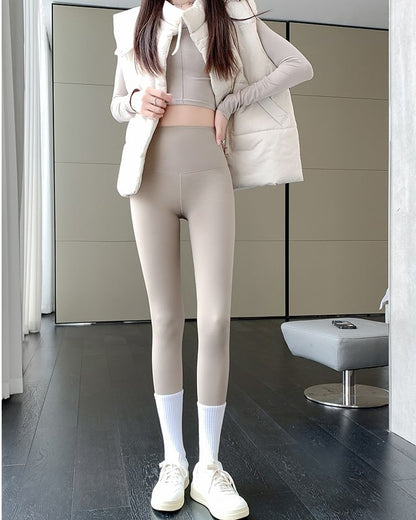 Plain High Rise Sheath Leggings