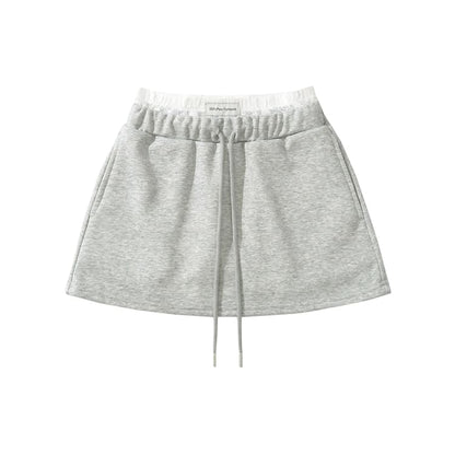 Paneled High-Waist A-Line Mini Skirt