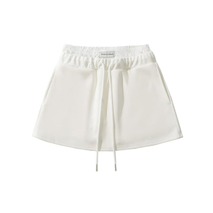 Paneled High-Waist A-Line Mini Skirt