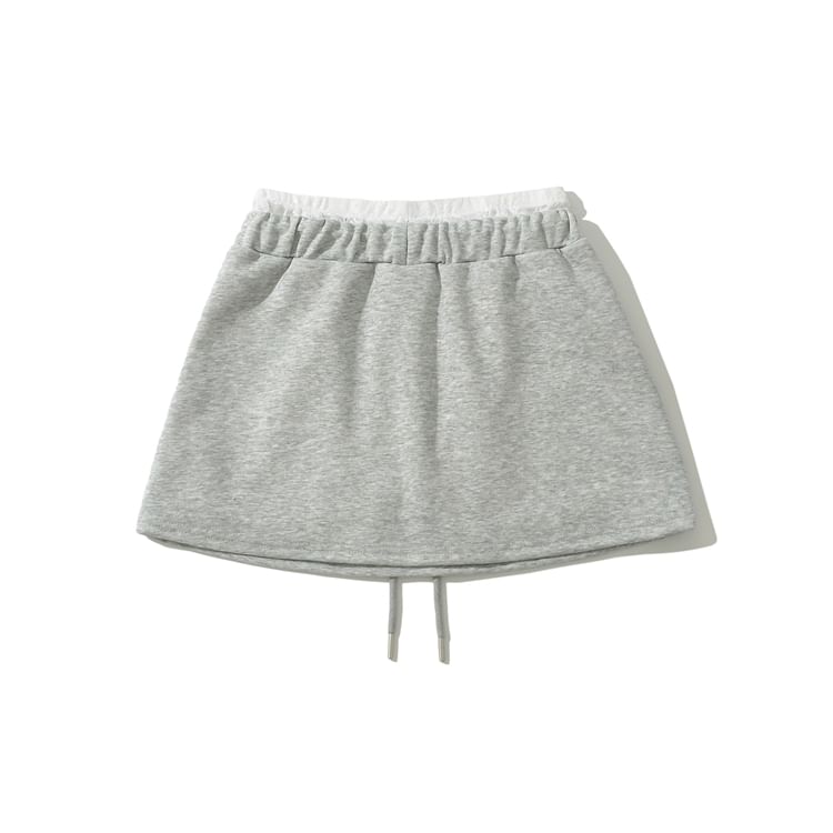 Paneled High-Waist A-Line Mini Skirt