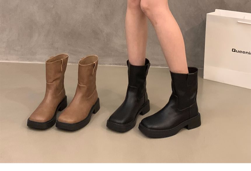 Platform Plain Short Boots