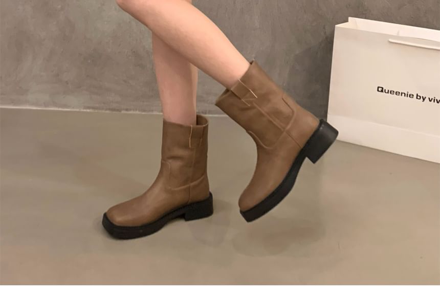 Platform Plain Short Boots