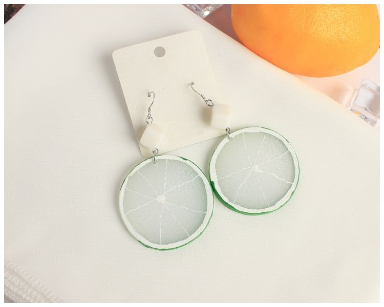 Lemon Slice Drop Earring / Clip On Earring