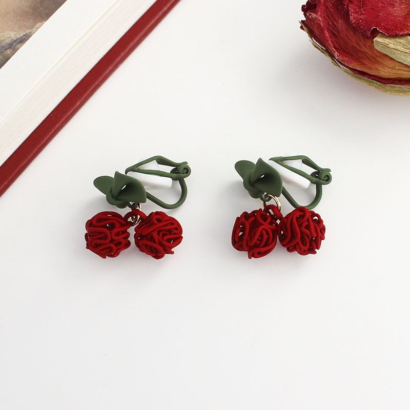 Cherry Drop Earring / Clip On Earring