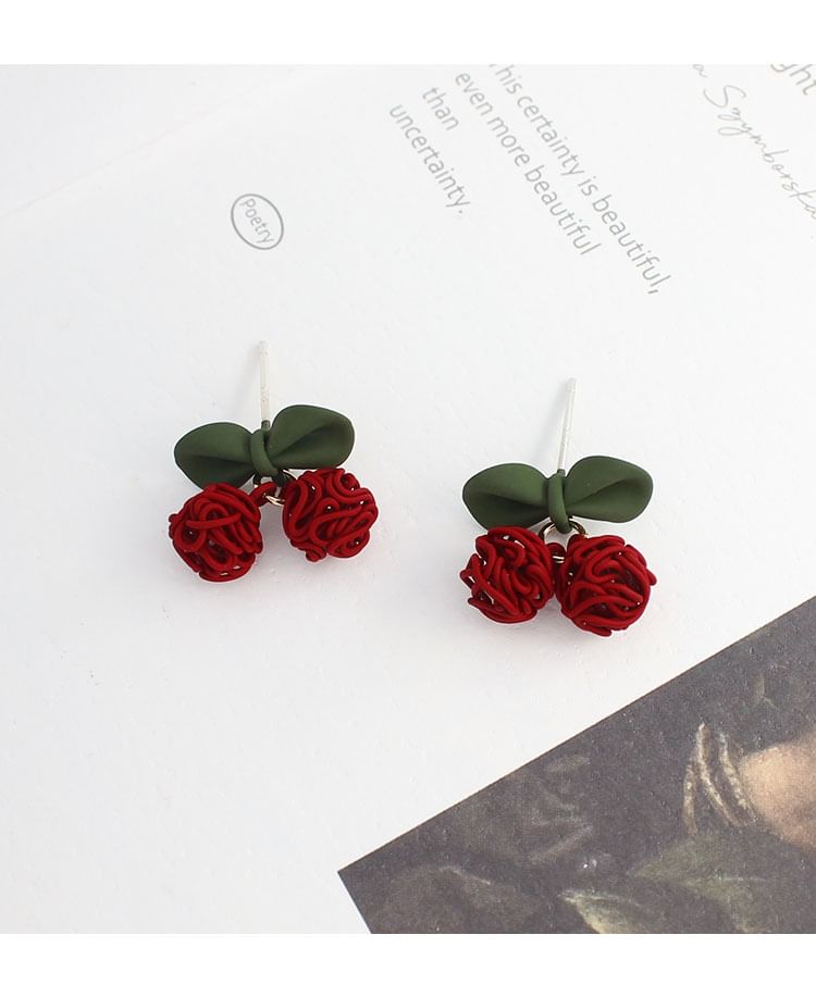 Cherry Drop Earring / Clip On Earring