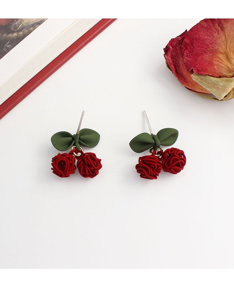 Cherry Drop Earring / Clip On Earring