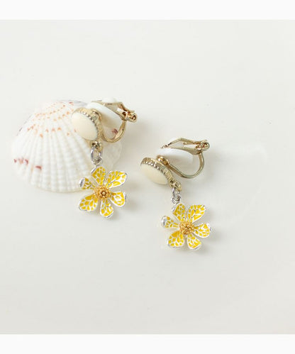 Flower Drop Earring / Clip On Earring