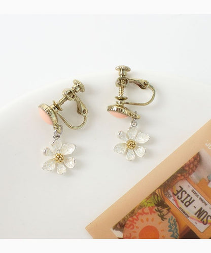 Flower Drop Earring / Clip On Earring