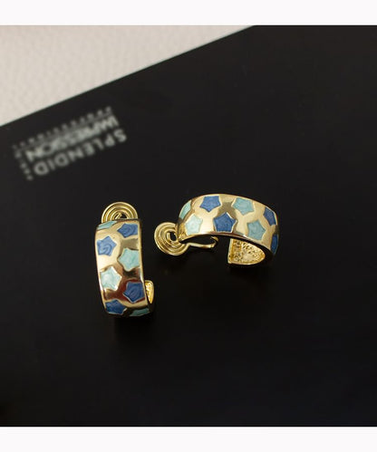 Star Pattern Half Hoop Earring