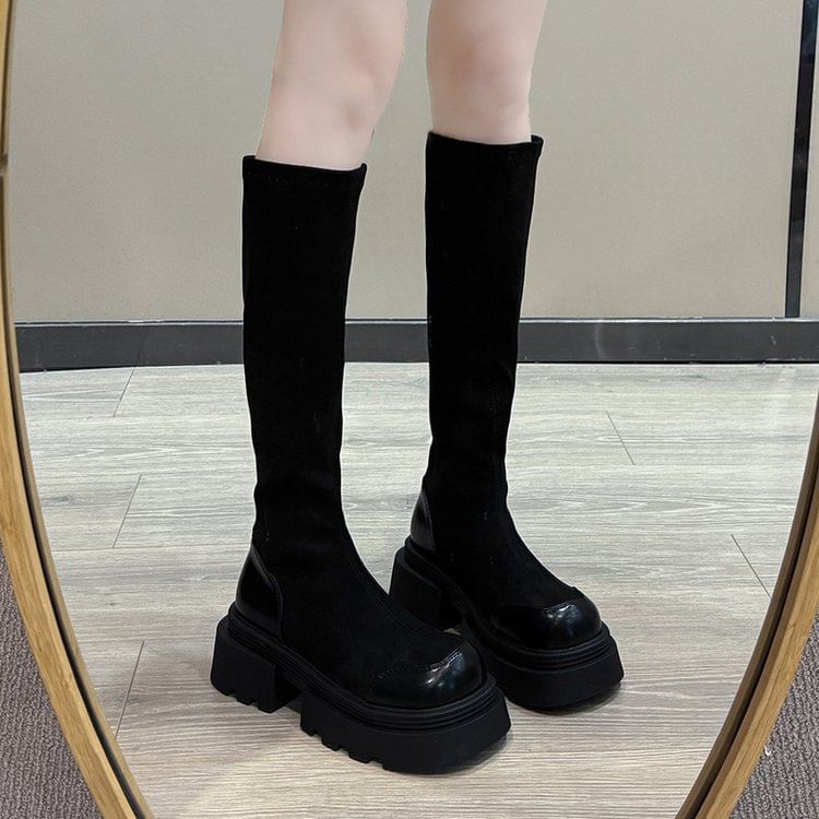 Tall Platform Cap Toe Boots